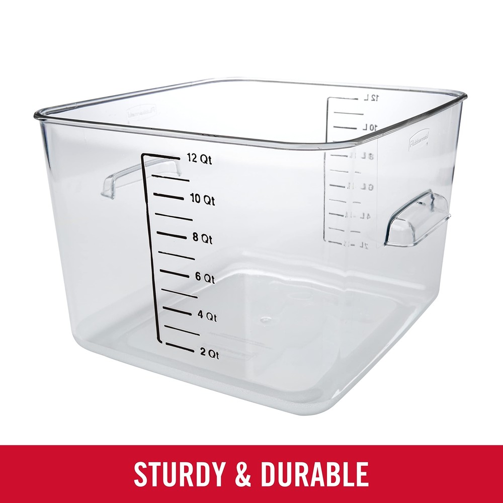 12 Qt Clear Polycarbonate Food Storage Container Dishwasher Safe Space Saving