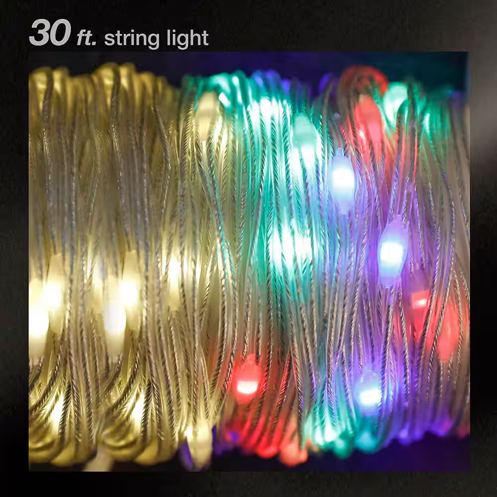 250-Lumens 2-In 1 Multi-Functional Rechargeable Utility Light with String Light