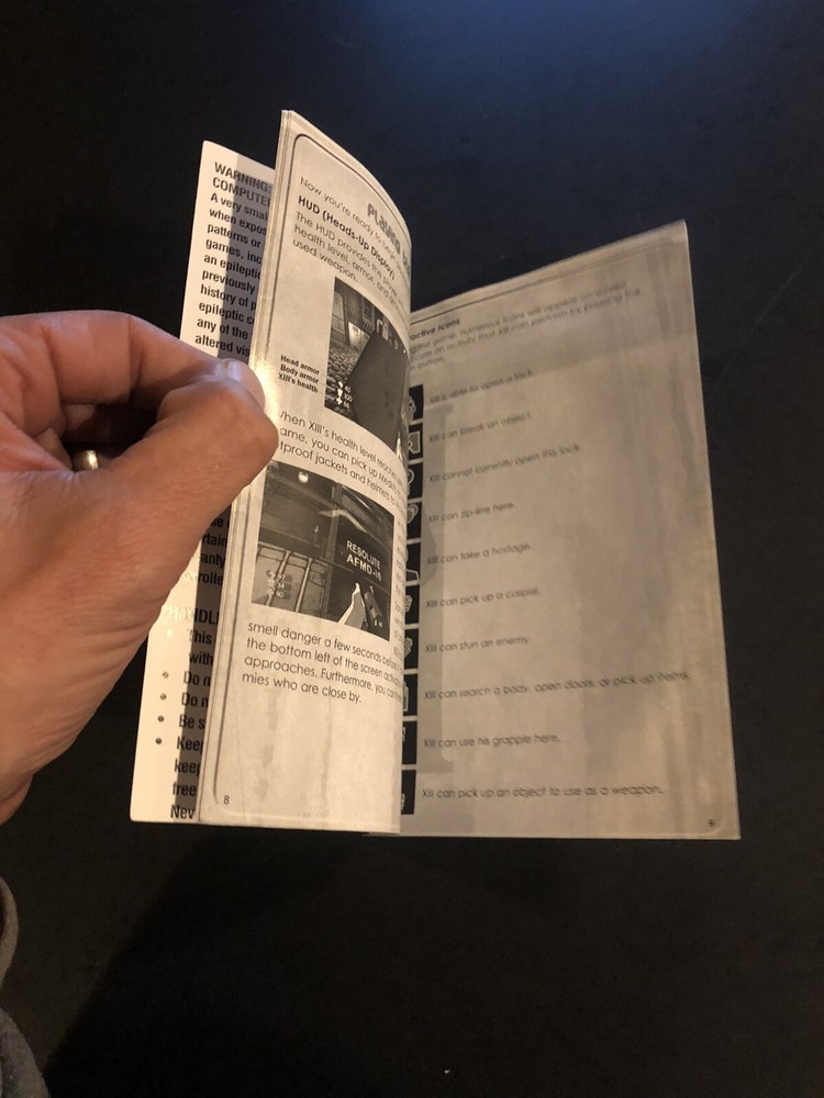 Thirteen ps2 Manual Only