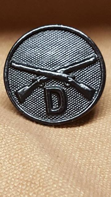 WWI US Army Infantry Company D Collar Disk