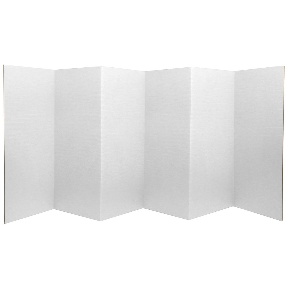 3 ft. Short White Temporary Cardboard Folding Screen - 6 Panels