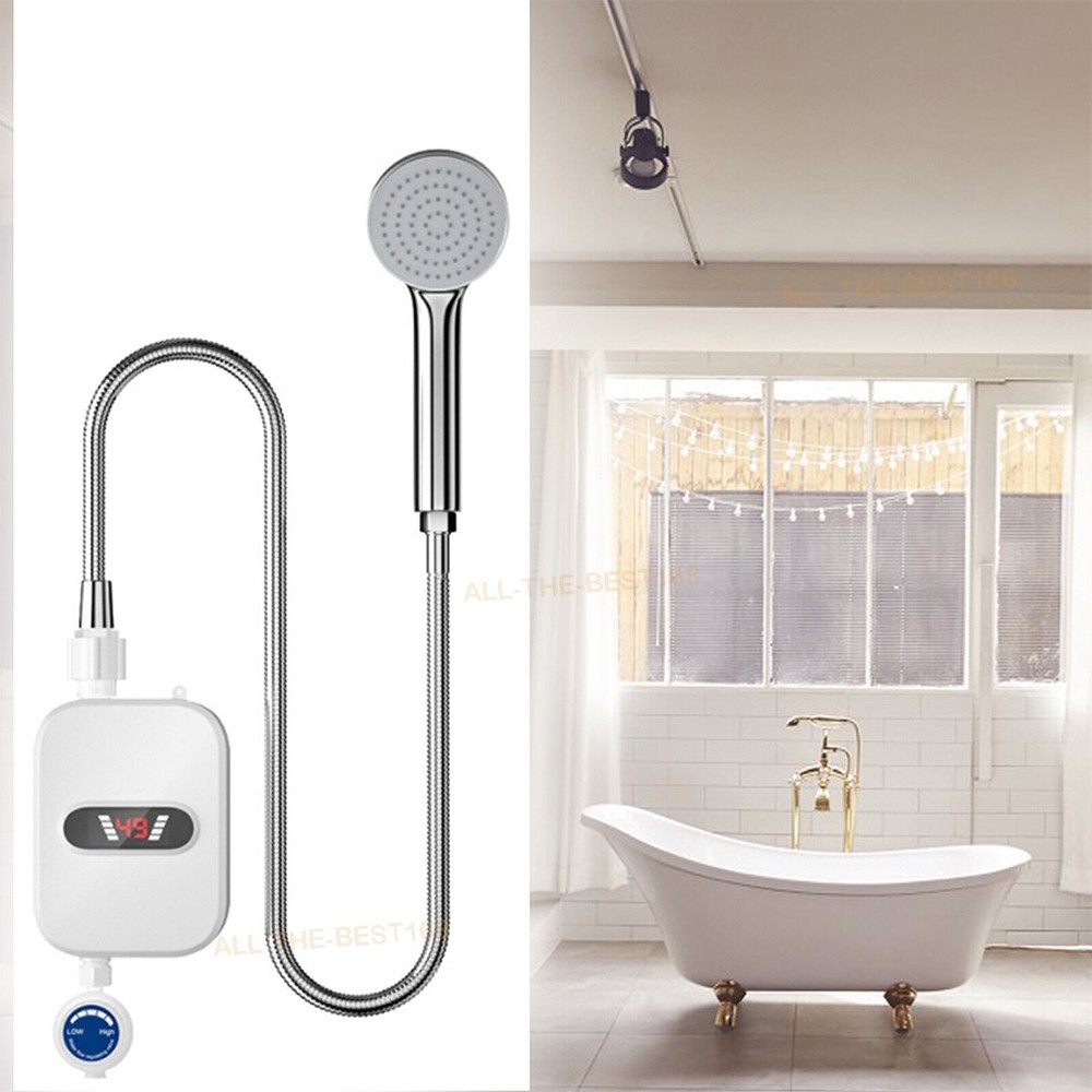 Tankless Hot Water Heater Shower Electric Instant Water Heater Bathroom 110V
