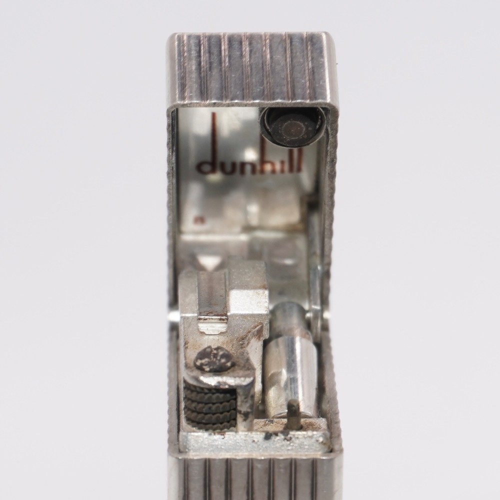 Dunhill Lighter Silver Stripe Pattern-Ultrasonically cleaned_Working