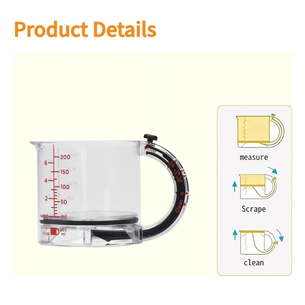4-In-1 Adjustable Measuring Cup - Multi-Functional up Cup Measuring Cup,