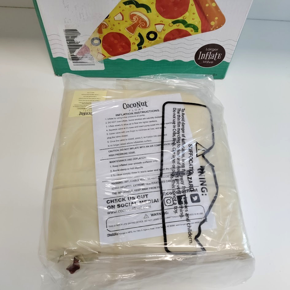 CocoNut Float Deluxe Pizza Slice Pool Float 72"x43" Water Inflatable Lounge