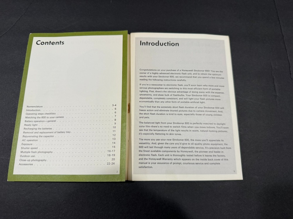 Strobonar 600 Camera Flash Instruction Manual