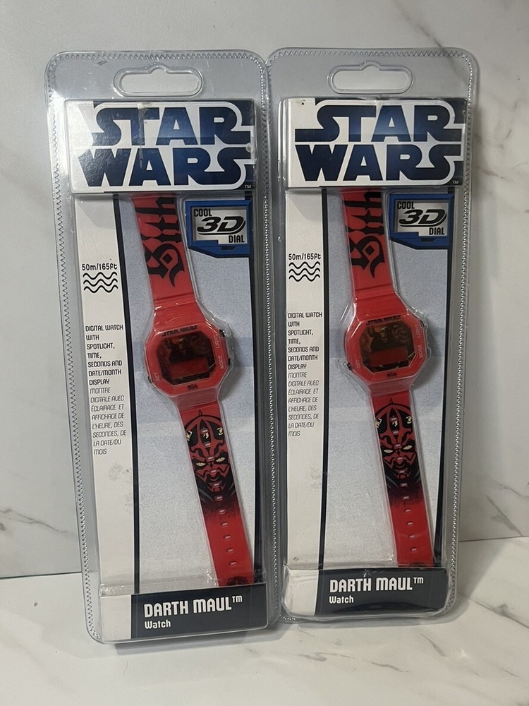 (2) Star Wars Darth Maul Digital Watch 3D Dial