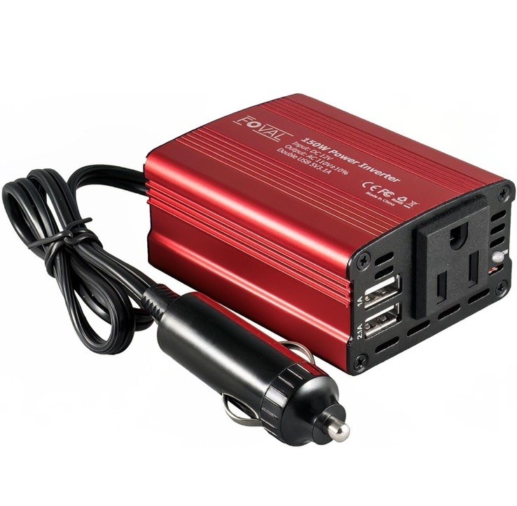 150W Compact Car Inverter with Smart Protections & LED Display for Travelers