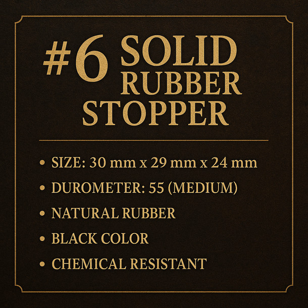 LD Carlson No. 6 Solid Rubber Stopper