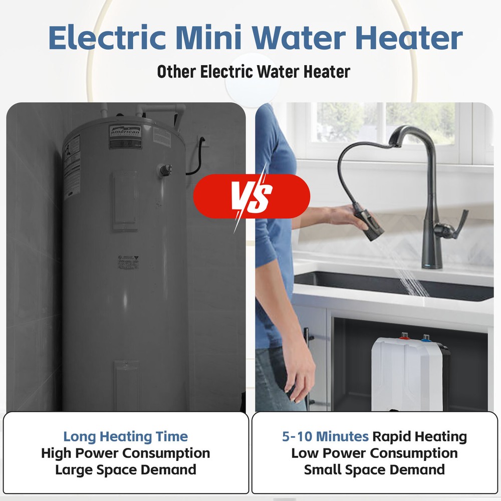 110V 1500W Mini 6L Hot Electric Water Heater for Kitchen Washing Sink