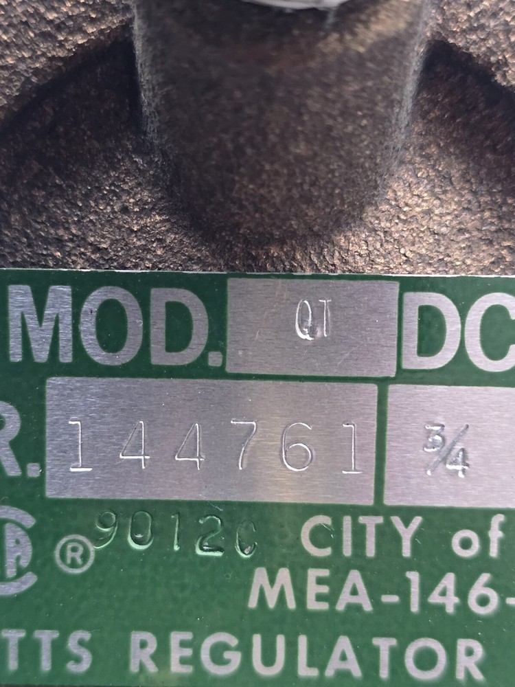 WATTS Brass Body Water Pressure Regulator 3/4 #709 Model Q1?