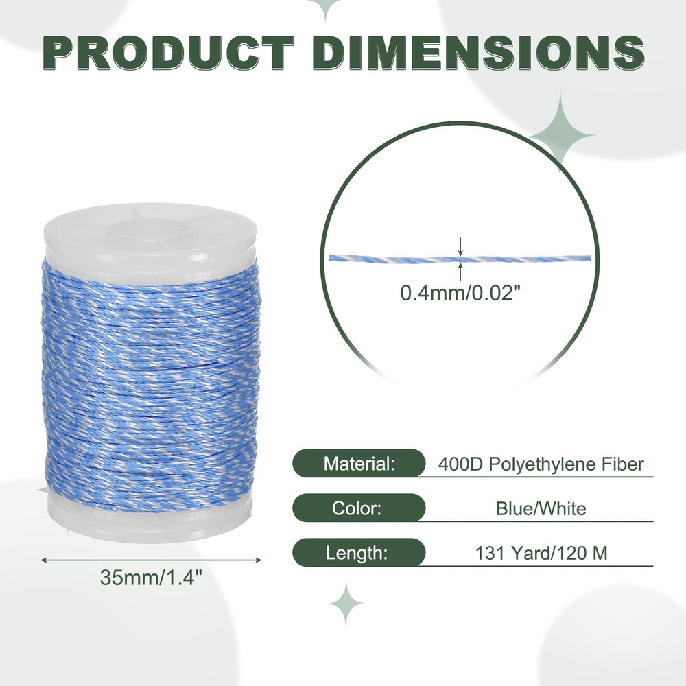 Archery Bow String Serving Thread Bowstring Thread 400D & Blue/White