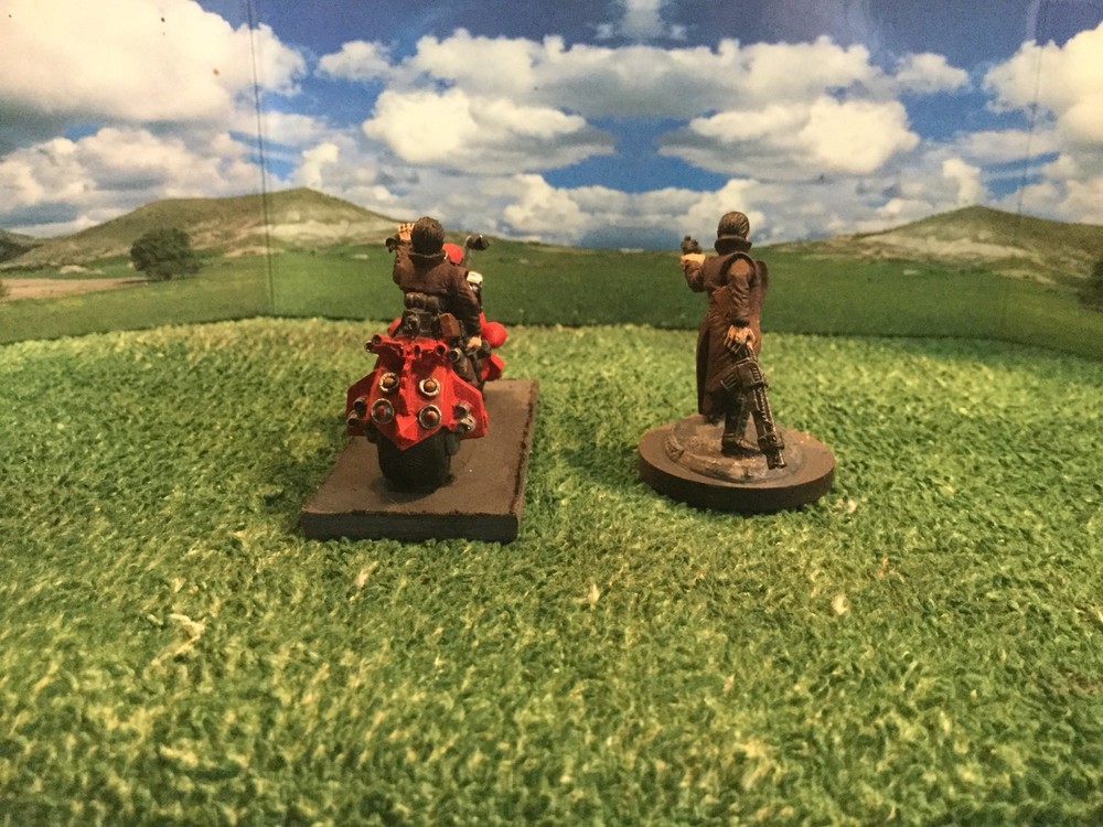 Motorcycle Mercenary Mounted & Unmounted (2) 25mm