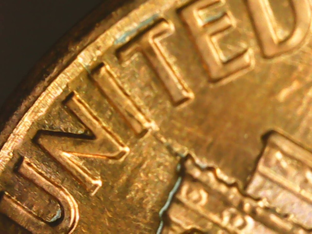 1990 Penny Die Crack Reverse