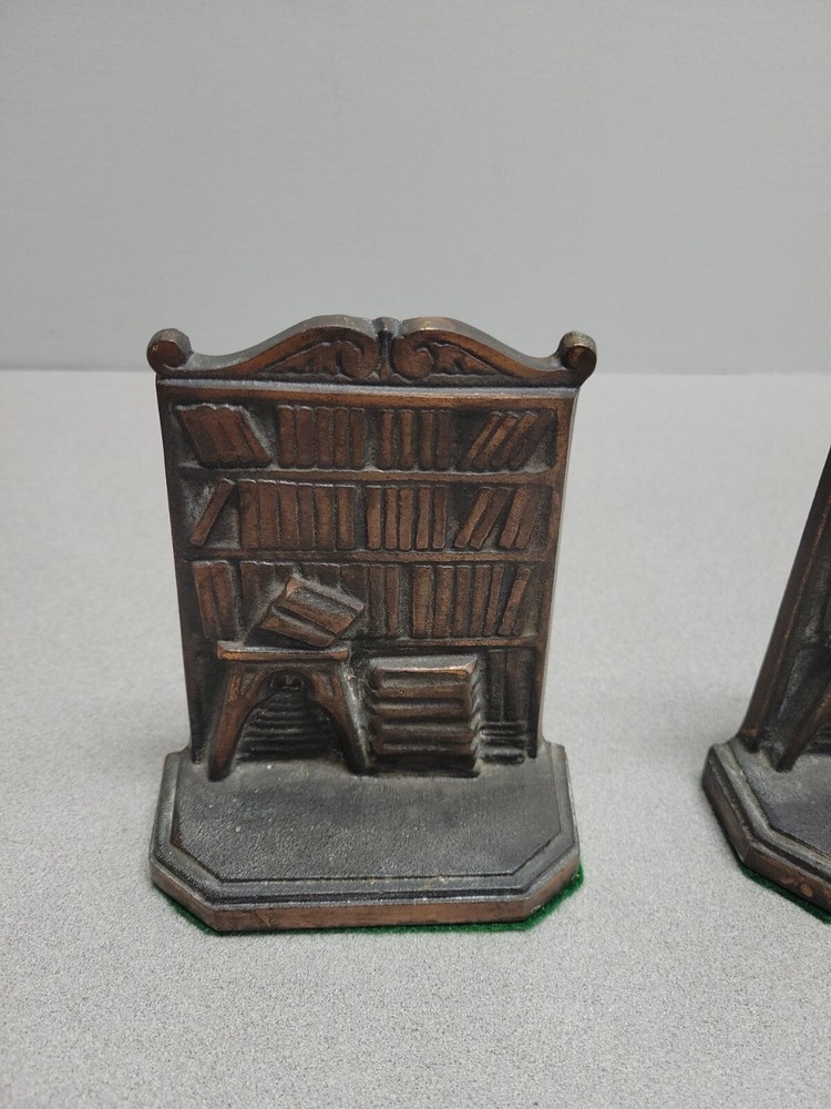 Cast Metal Libary Book Stack Bookends