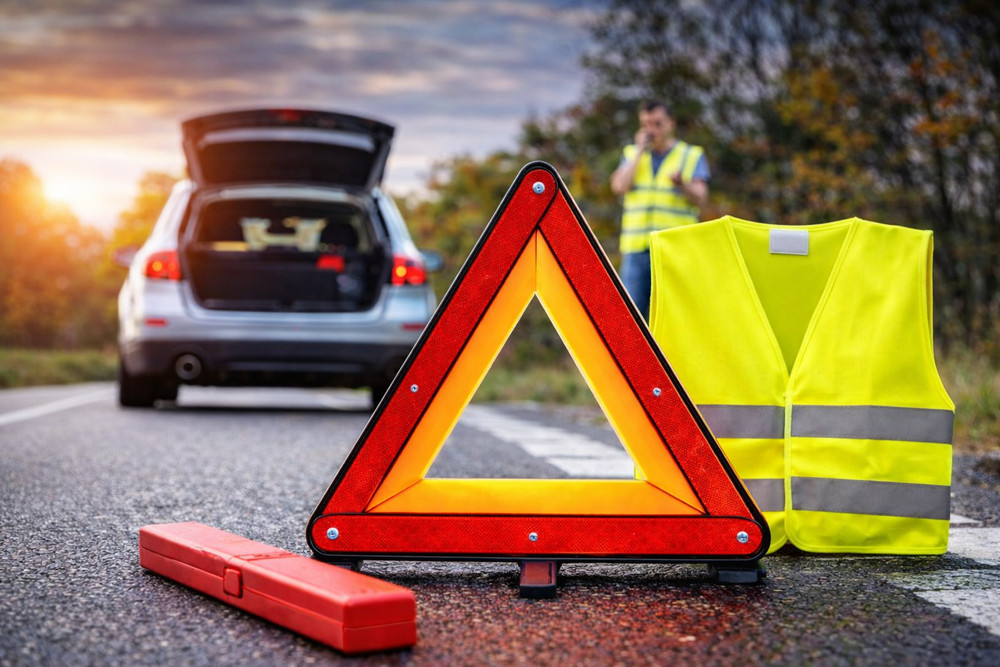 Universal Emergency Triangle Jacket and Approved With Reflective Case