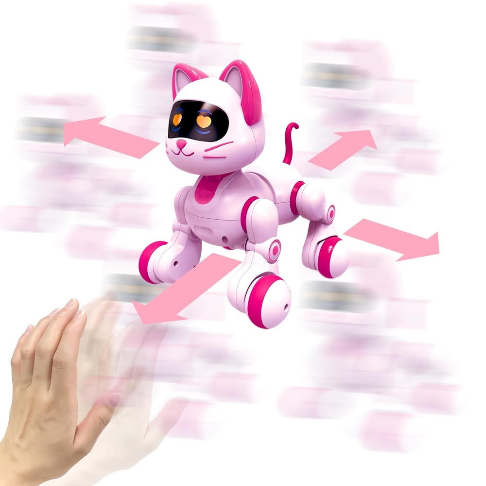 Remote Control Robot Cat Toy - RC Robotic Cat for Kids, Interactive Programma...