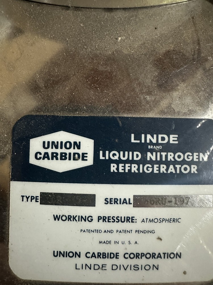 Union Carbide Linde Liquid Nitrogen Tank
