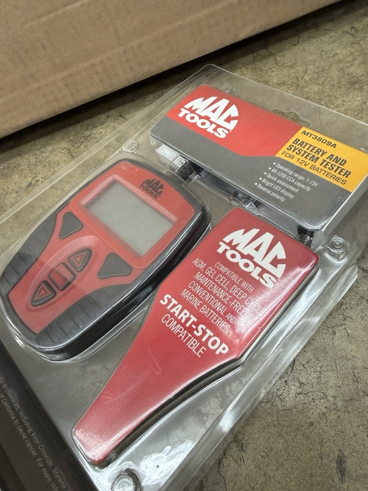 Mac Tools MT3809A 12V Battery and System Tester – Start/Stop Compatible