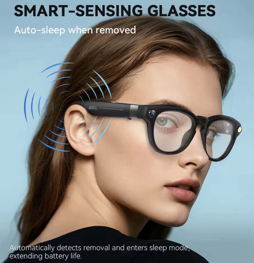 Smart Glasses 4K Camera Bluetooth AI Voice Assistant Android iOS