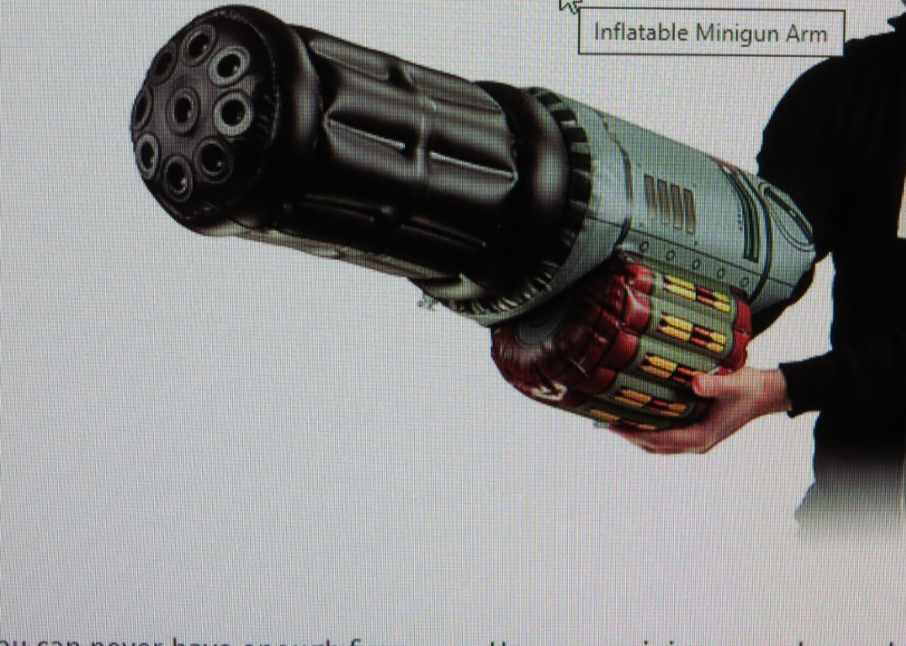 THINKGEEK Inflatable Minigun ARM ! Tested