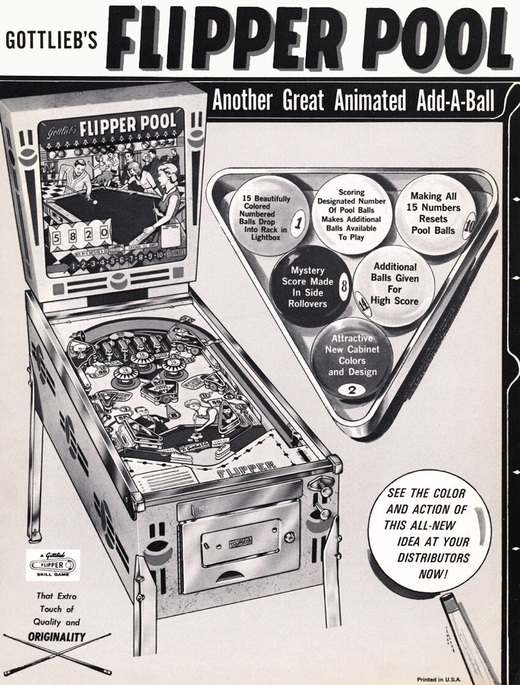 1965 Gottlieb Flipper Pool Pinball Machine Rubber Ring Kit