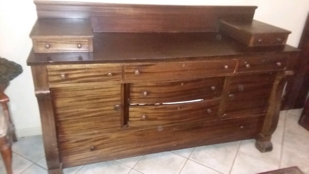Large Antique Solid Mahogany Buffet