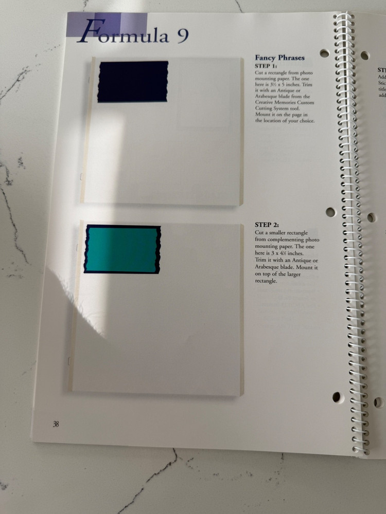 Creative Memories Fast Formulas Third Edition w/Journaling Box Section Layouts