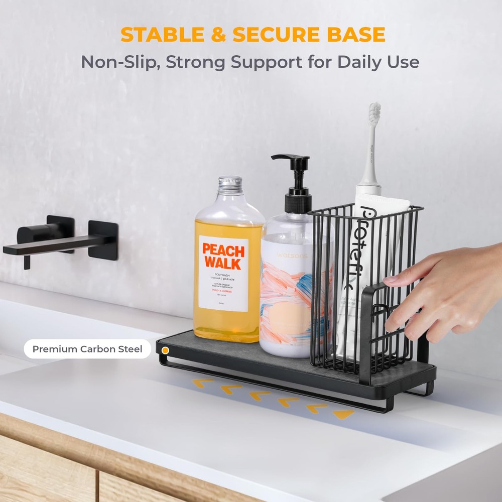 Kitchen Sink Caddy Sponge Holder for Kitchen Sink Counter with Instant Drying...