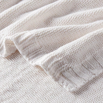 King Sweater Knit Bed Blanket White - Threshold