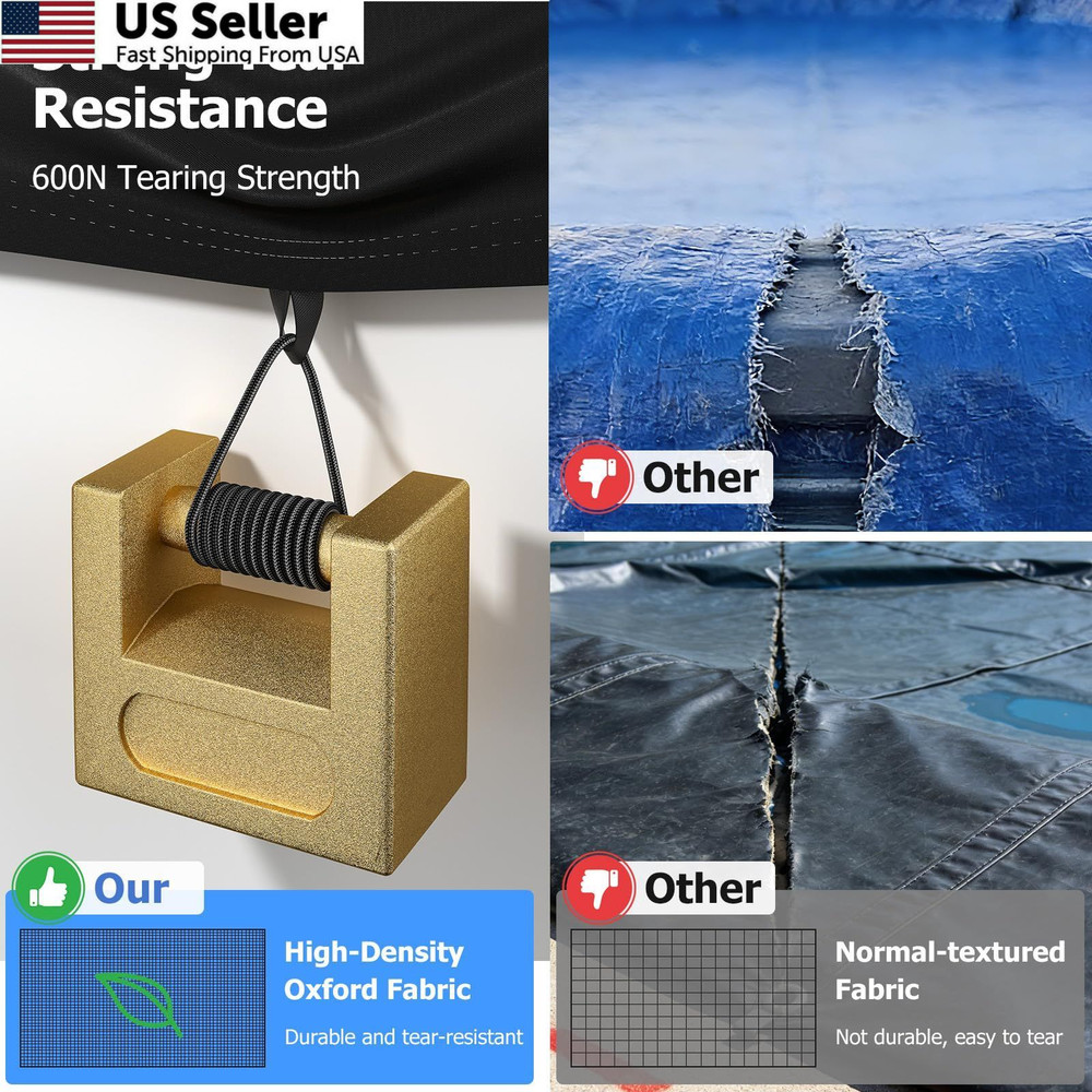 10x16FT Rectangular Solar Pool Cover Above Ground with Buckles Drawstring