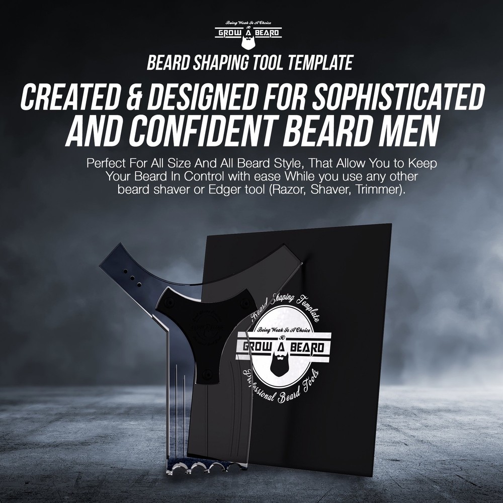 Beard Shaper & Beard Shaping Tool for Men, Beard Lineup Guide Template, Perfe...