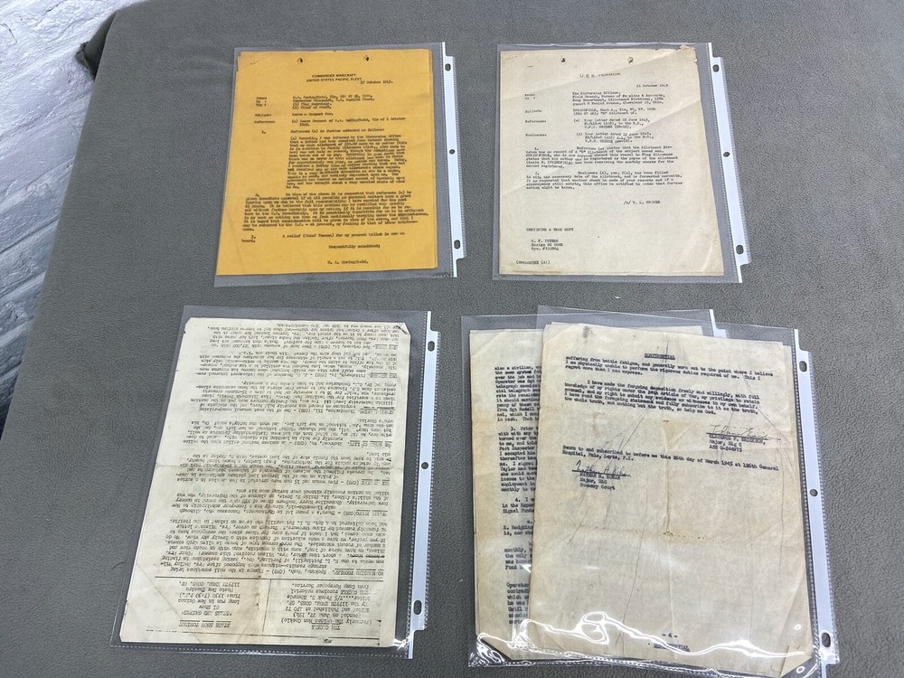 WWII US Navy & USS Terror CM-5 Documents