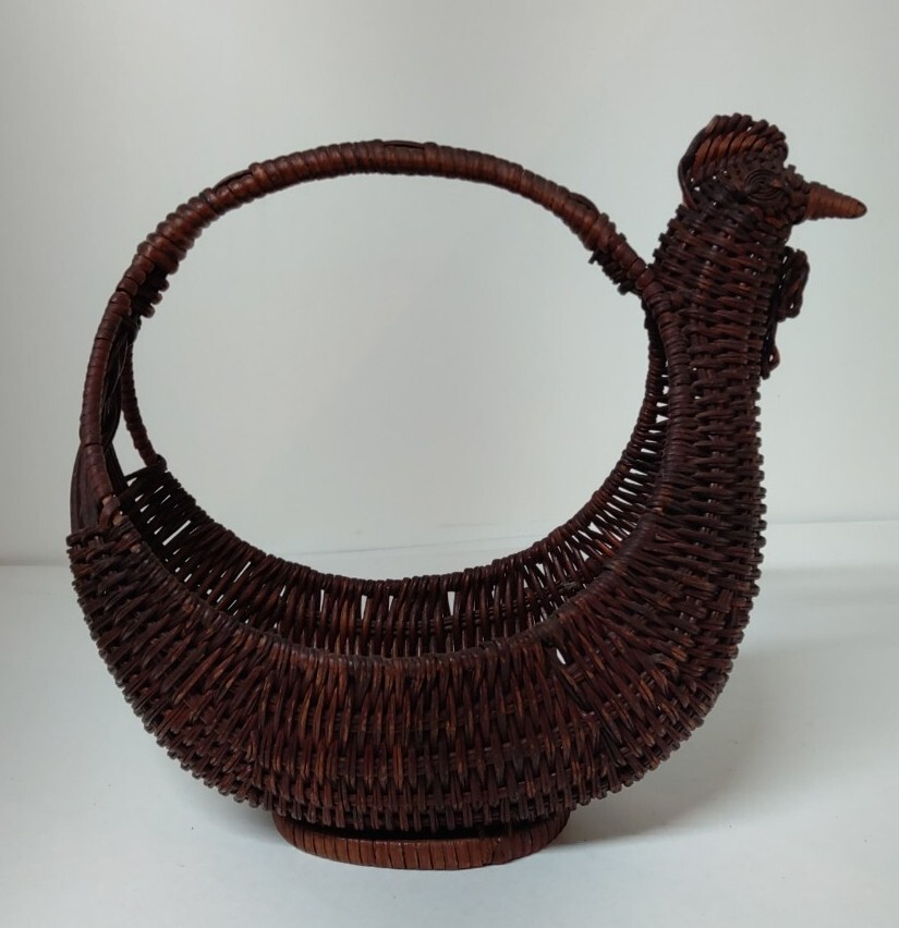 Chicken & Rooster Wicker Crafting Baskets