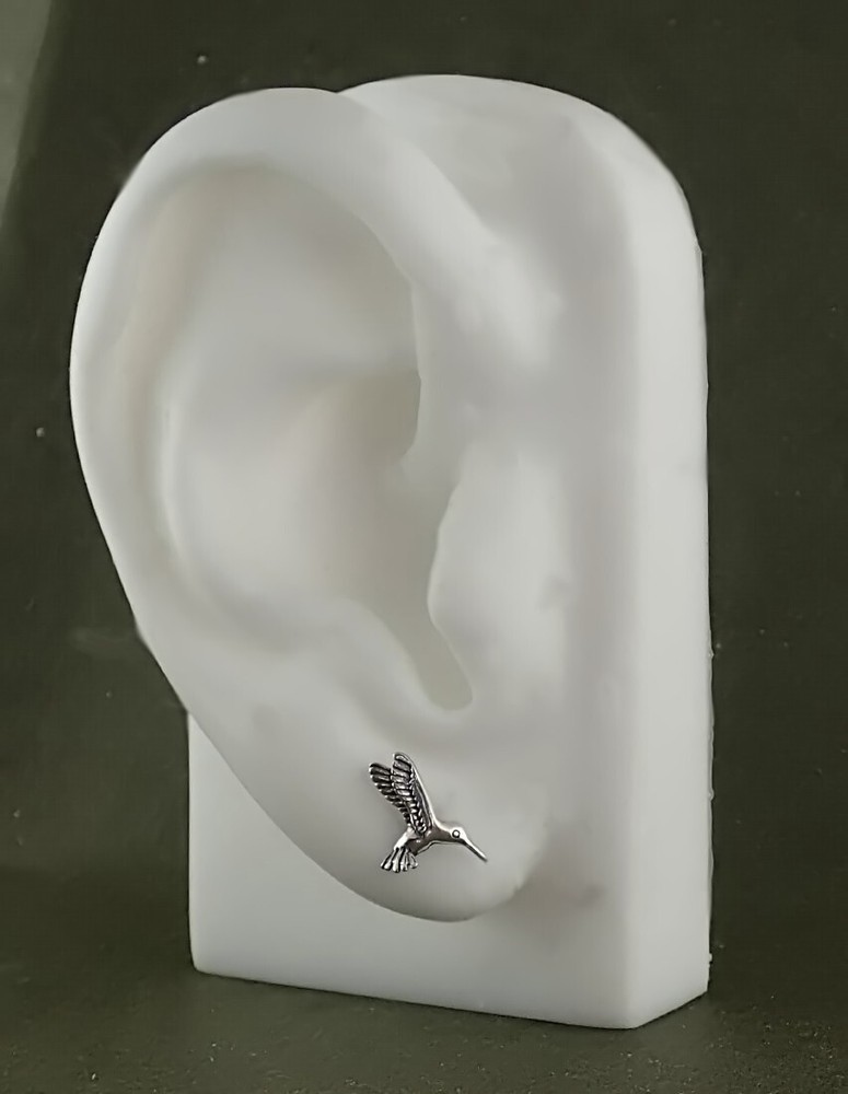 Hummingbird Earrings Sterling Silver Tiny Mini Posts Studs Bird Garden