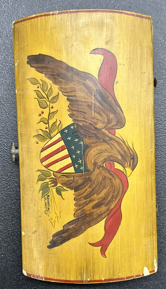 Vintage Trunk Eagle And Shield Design Disconnected Latches
