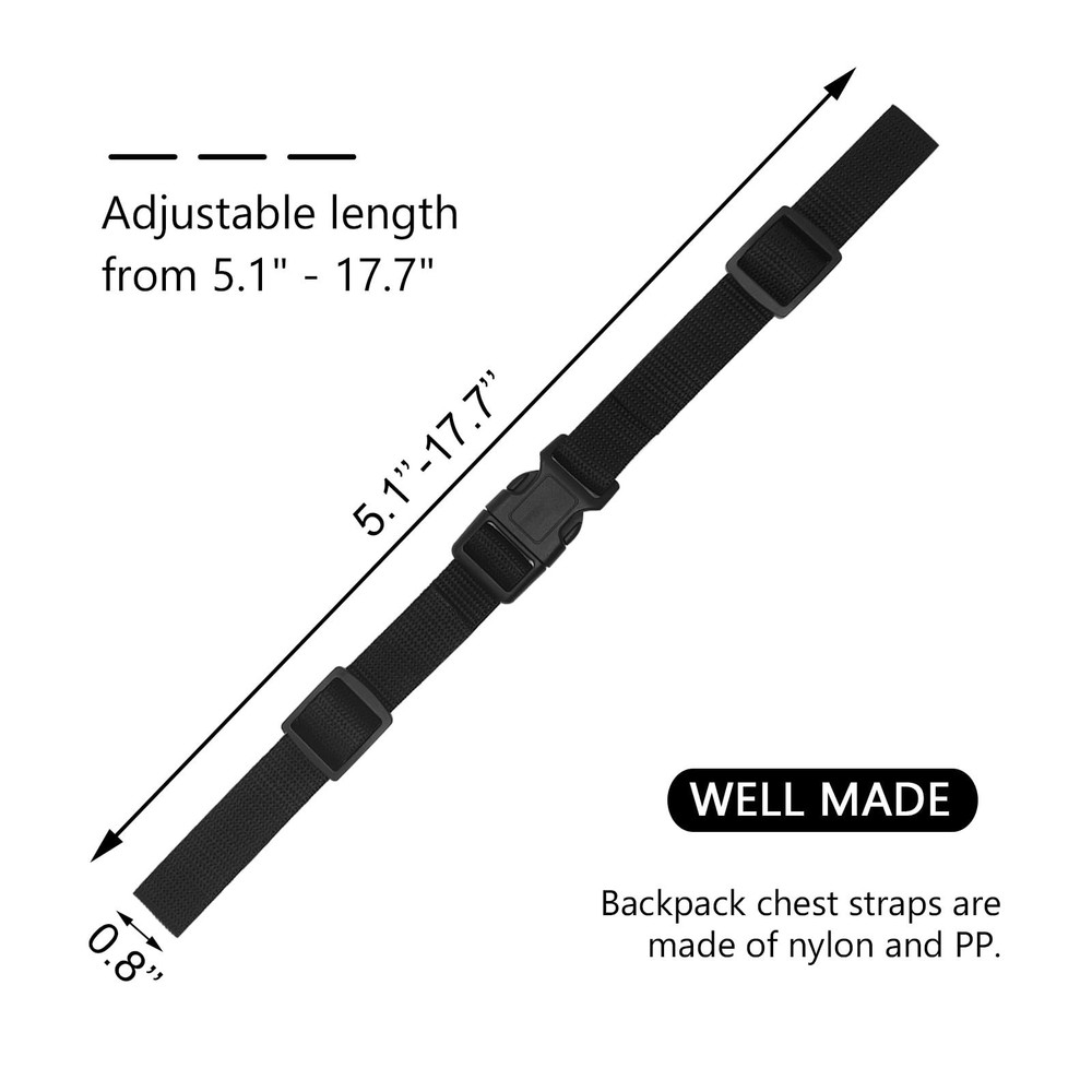 Medsuo Adjustable Backpack Chest Strap Replacement One Size, Black