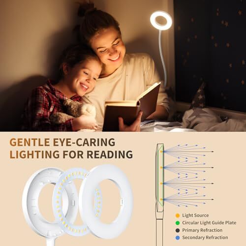 Wall Mounted Reading Light, Book Light in Bed at Night, Reading 1Unit / White