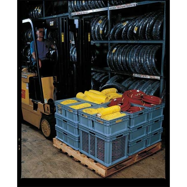 Akro-Mils 37616Grey Vented & Stackable Straight Wall Storage Container, 26.6