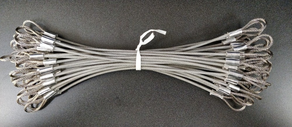 11" SS/Nylon Wire Rope Lanyard Assembly Loop/Loop 3/32" 7X19 920# (36pcs.)