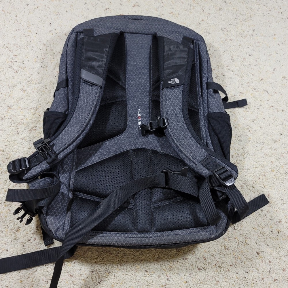 North Face Grey Black Recon Diamond Pattern Backpack