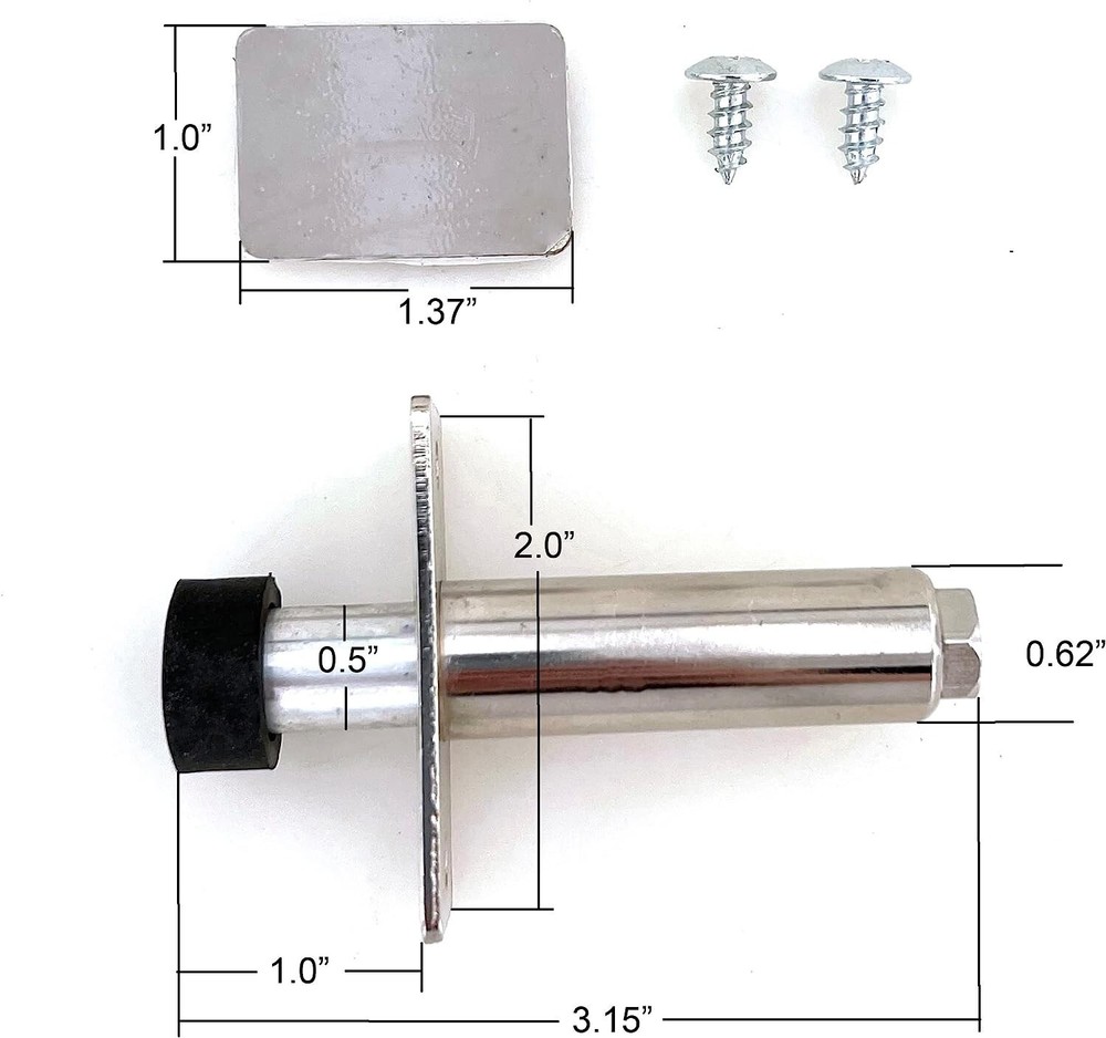 2 Pack Spring Loaded Chrome Door Popper 45 lbs Shaved Doors Push Spring