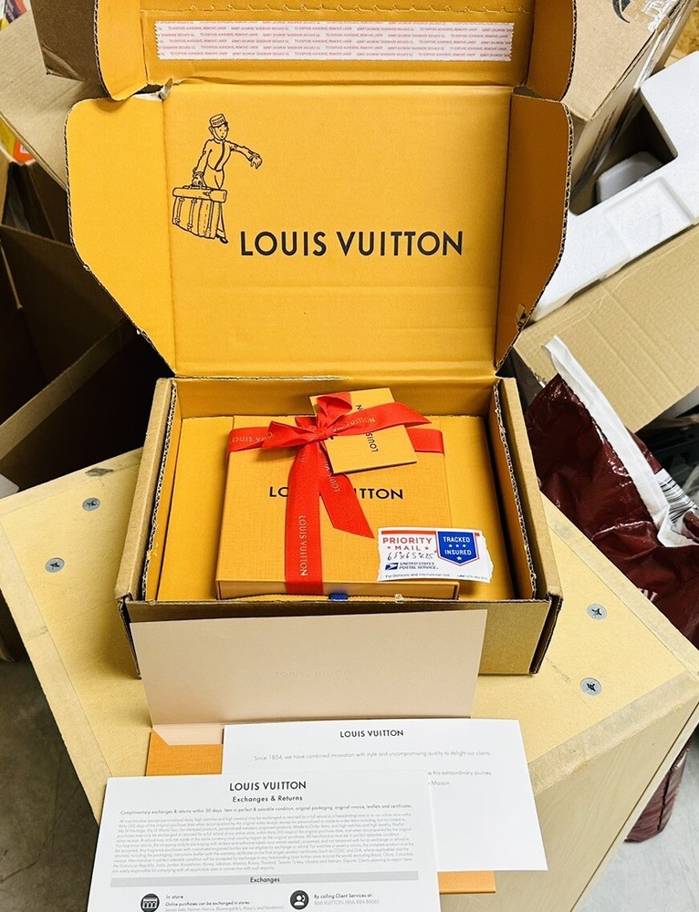 Louis Vuitton Gift Box Small Authentic 6.5*2.5” Empty Red Ribbon Envelope 7p Set