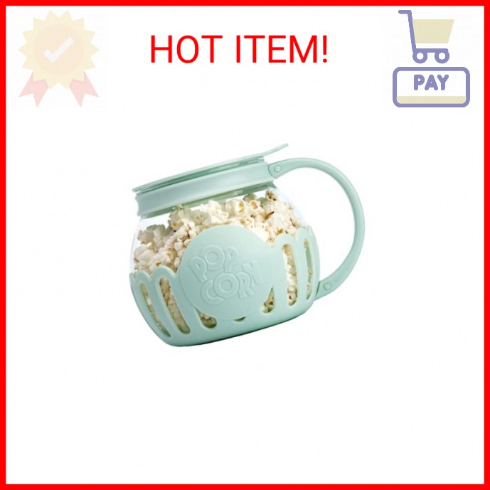 Ecolution Patented Micro-Pop Microwave Popcorn Popper with Temperature Safe Glas