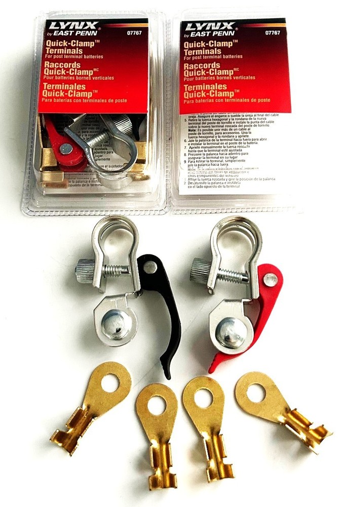 2 SETS LYNX BY DEKA QUICK CLAMP RELEASE BATTERY TERMINALS TOP POST #07767