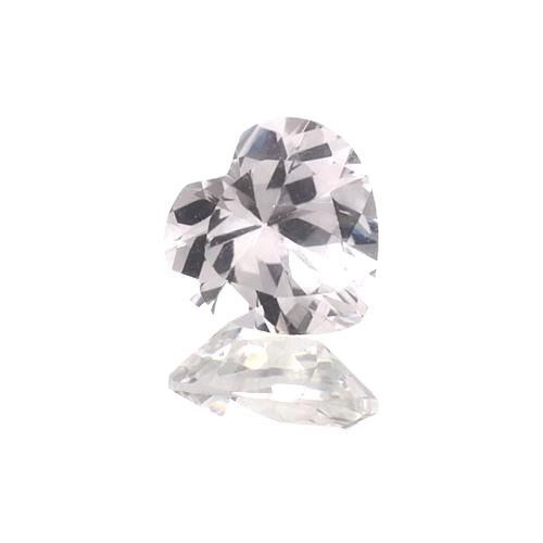 5mm - 15mm Lab Created White Sapphire Heart Shape