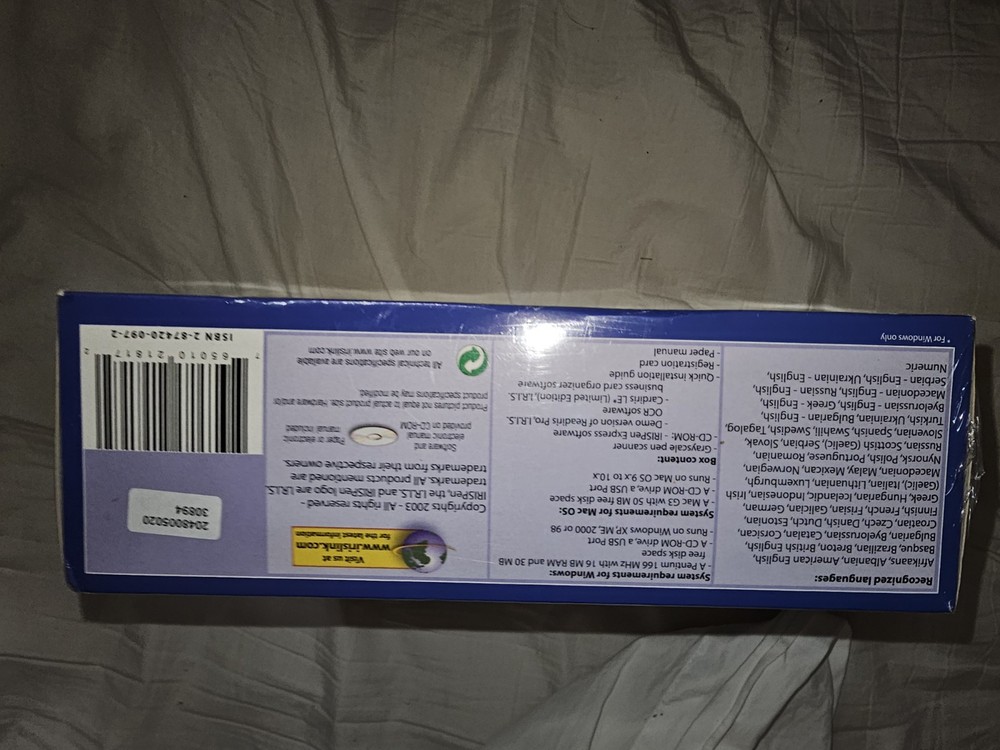 Vintage NIB IrisPen Express Electronic Scanner Mac PC USB Barcode