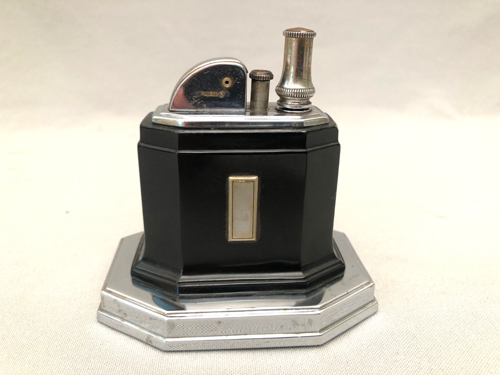 VINTAGE RONSON TOUCH TIP TABLE LIGHTER BLACK