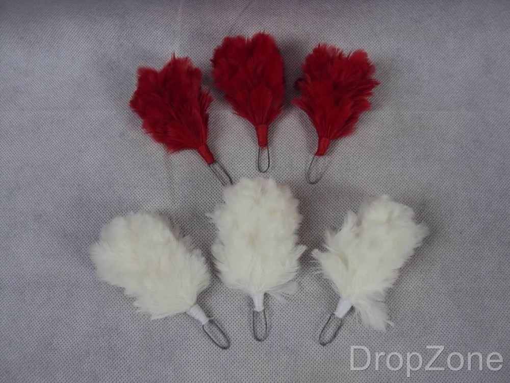 3 x Military Glengarry, Bonnet, Beret Feather Hackle / Plume, Red or White