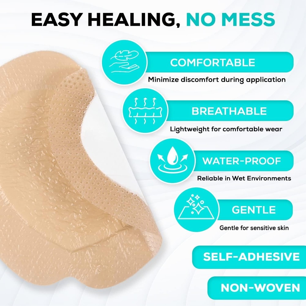 TM Silicone - Sacral Bordered Silicone Adhesive Foam Wound Dressing, Bed Sore...